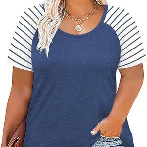 DOLNINE Women's Striped Raglan  Casual Tunics